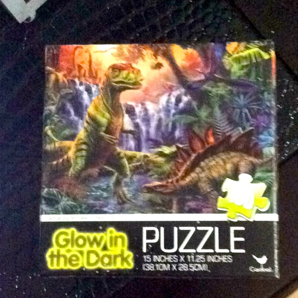 Vtg Glow in the Dark dinosaur 100 pc puzzle.  Cool